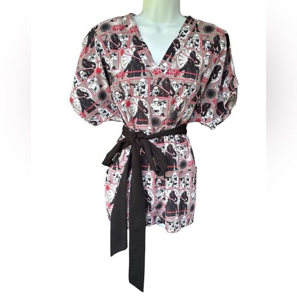 OOAK Star Wars Jedi Sith Stormtrooper Unisex Graphic Tunic Scrubs Top L XL 2XL - Picture 2 of 9